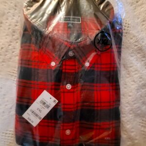 Men's red plaid shirt
